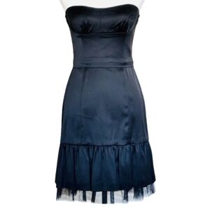 BCBG Maxazria Black Strapless Cocktail Dress Size 6 NWT